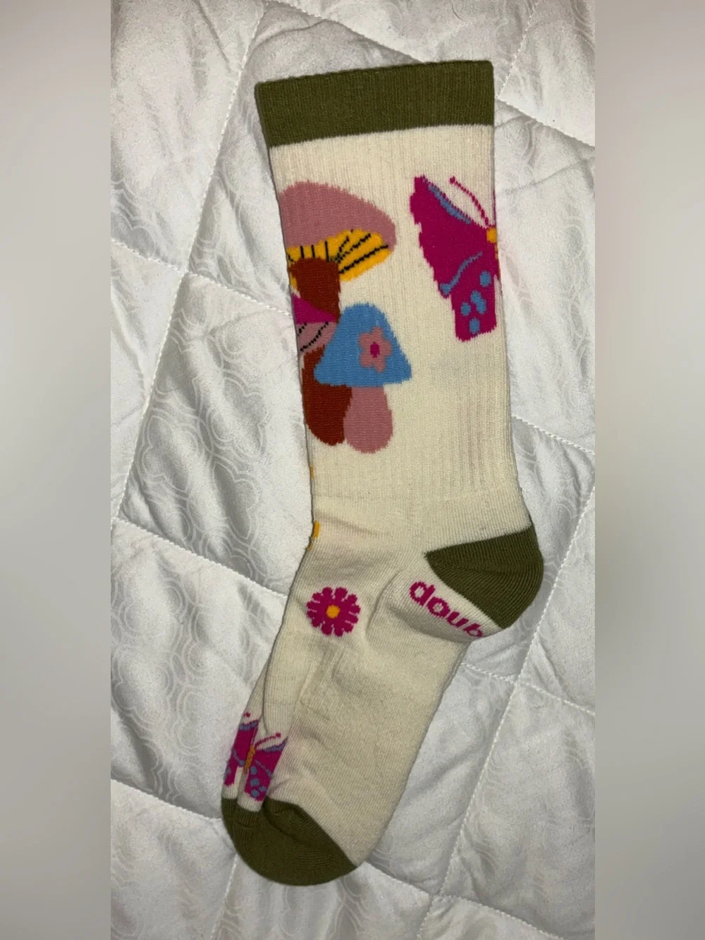 Doublesoul Socks -set of 3 Olive Green, Multicolor & Cream Pattern - Sz L/XL
